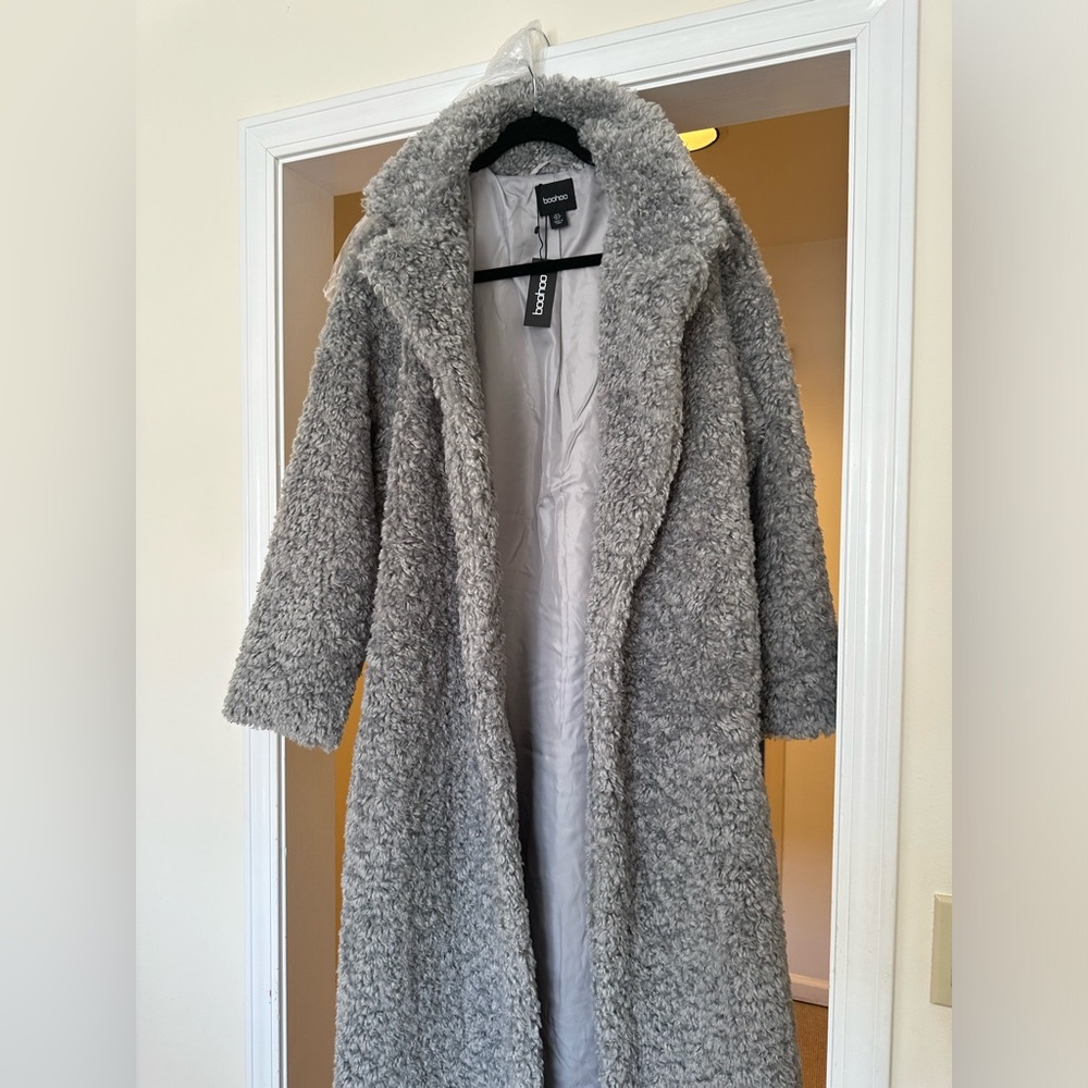 Boohoo Grey Trench Coat
